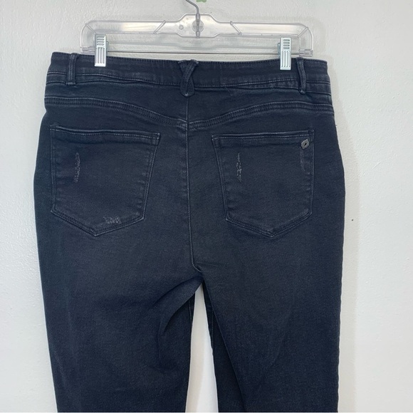 Democracy‎ Jeans Woman 14 Black  AB Solution Stretch Raw Hem Ankle Pockets - Picture 5 of 11